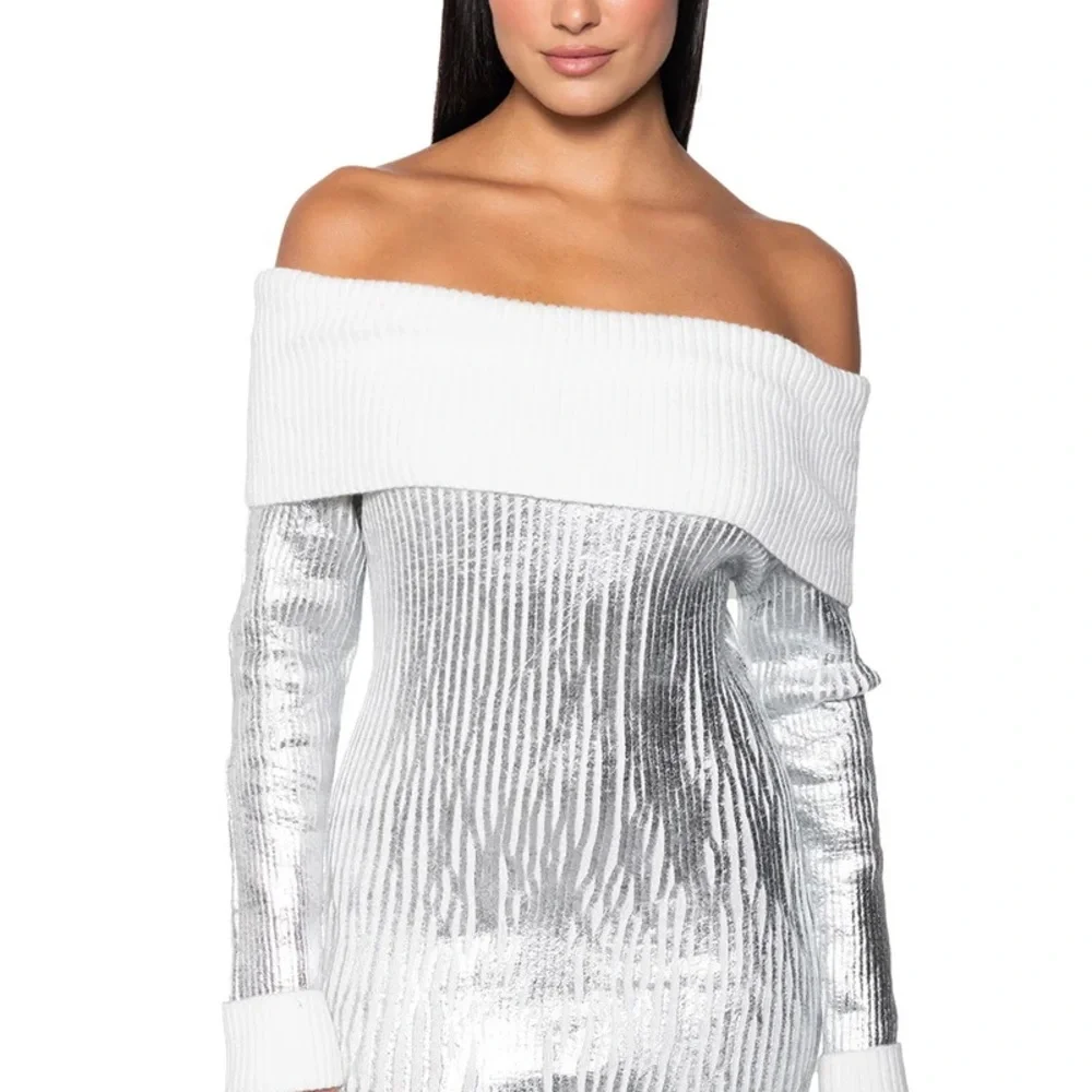 TAKE ME TO ASPEN METALLIC MINI DRESS - XL - Picture 6 of 6
